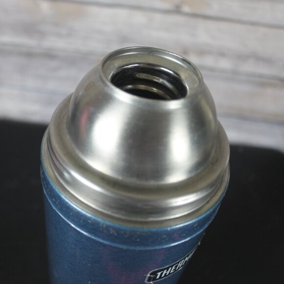 Blue Thermos Vacuum Bottle Model 2480 King Seeley 1 LT Stainless Steel Vintage - Picture 13 of 16